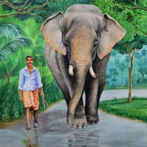 ELEPHANT AND MAHOUT-KERALA