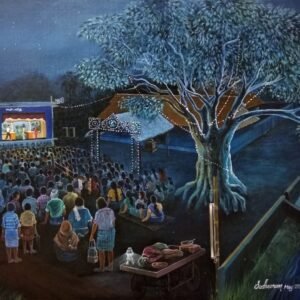 NIGHT DRAMA AT TEMPLE IN FESTIVAL TIME- VINTAGE