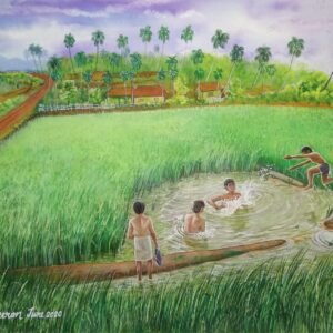 CHILDHOOD PLAY IN PADDY-FIELD WATER