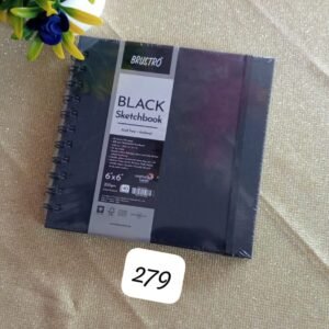 BLACK SKETCH BOOK ACIDE FREE ARCHIVAL A5 200 GSM 6 X 6 CM-BRUSTRO