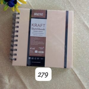 KRAFT SKETCH BOOK TONED PAPER ACID FREE 6" X 6" 100GSM BRUSTRO