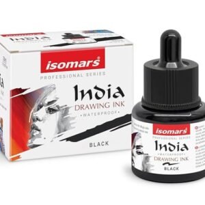Isomars Waterproof Drawing Ink with Dropper – 35ml | Black India Ink for Calligraphy, Art, Technical Drawing | Fade-Resistant & Quick-Drying