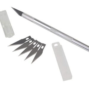 Detail Precision Pen Knife with 5 Interchangeable Sharp Blades for Carving & Mat Cutting Paper Cardboard Sheets Craft Razor Cutter Blade Art Pencil Pack of 1