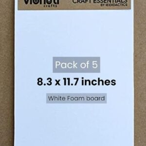 Vibhuti Crafts Sunboard/Foam Board Sheets 3 mm Thick A4 Size (8.3 inch x 11.7 inch)- Lightweight & Sturdy for DIY Crafts, School Projects, Signs, Displays