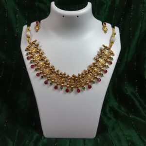 Gold Plated Nagas Model Necklace with Studs