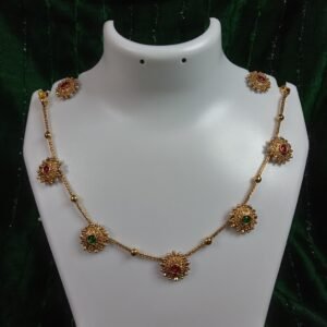 Gold Plated Trendy Designer Necklace With Stud