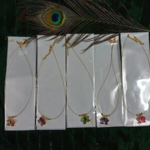 Gold Plated Slim Lotus Chain Red Green Blue Violate (Each 80 Rs)
