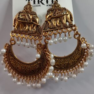 Jimuki Metal Jhumki Earring copper Coloured Elephant design